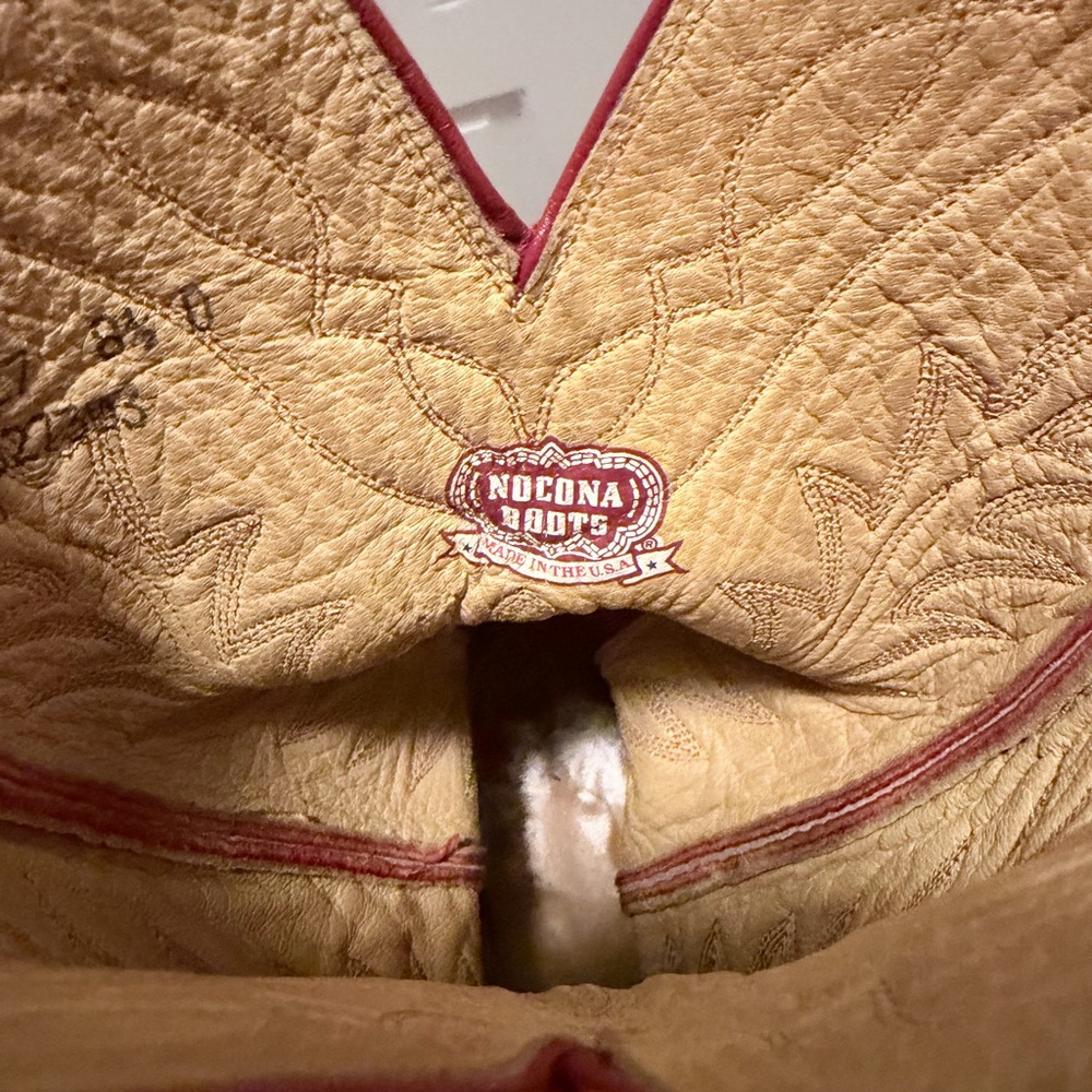 Nocona Red Leather Cowboy Boots - Picture 4 of 5